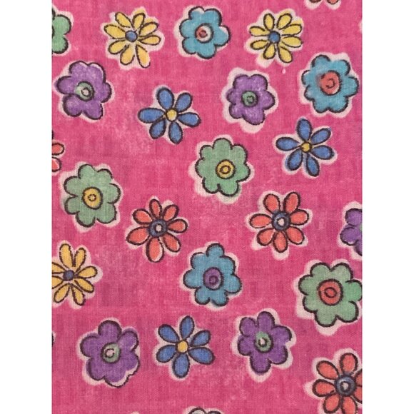 VTG Fabric  Pink Purple Blue Floral white Dot Quilting Sewing Cloth Art Crafts - Picture 4 of 16
